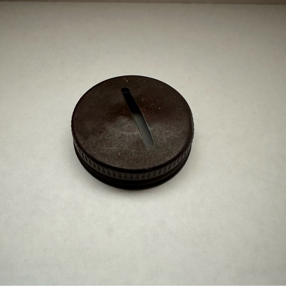 Vintage Hazel Atlas Glass Piggy Bank Brother Can You Spare A Dime? 8127 With Lid - Picture 6 of 11